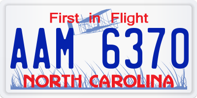 NC license plate AAM6370