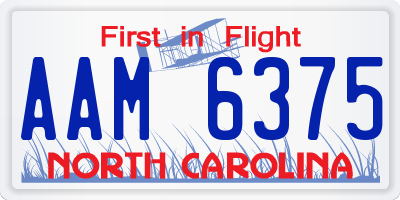 NC license plate AAM6375
