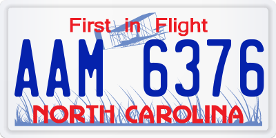 NC license plate AAM6376