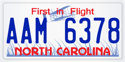 NC license plate AAM6378