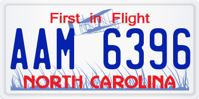 NC license plate AAM6396