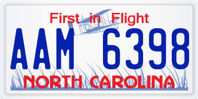NC license plate AAM6398