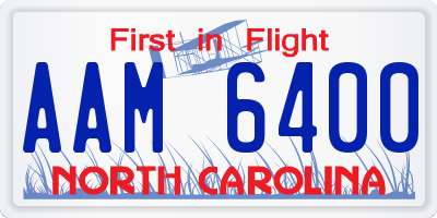 NC license plate AAM6400