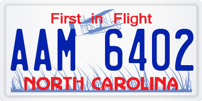 NC license plate AAM6402