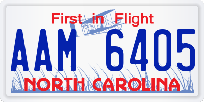 NC license plate AAM6405