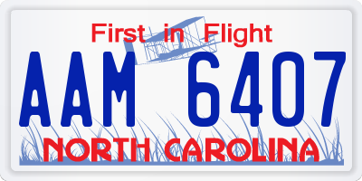 NC license plate AAM6407