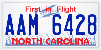 NC license plate AAM6428