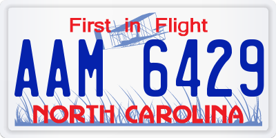 NC license plate AAM6429