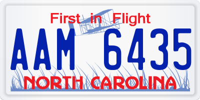NC license plate AAM6435
