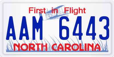 NC license plate AAM6443