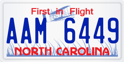 NC license plate AAM6449