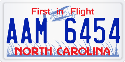 NC license plate AAM6454