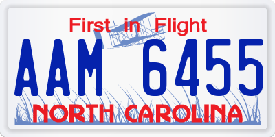 NC license plate AAM6455