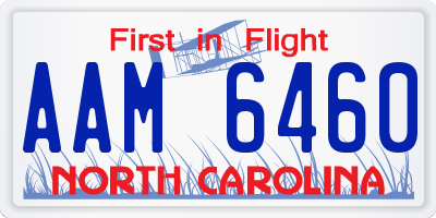 NC license plate AAM6460