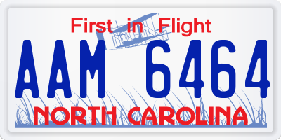 NC license plate AAM6464