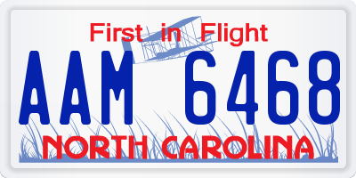 NC license plate AAM6468