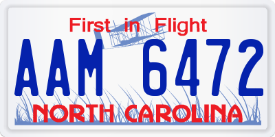 NC license plate AAM6472