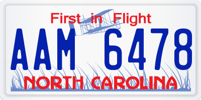 NC license plate AAM6478