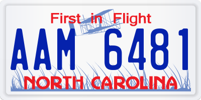 NC license plate AAM6481