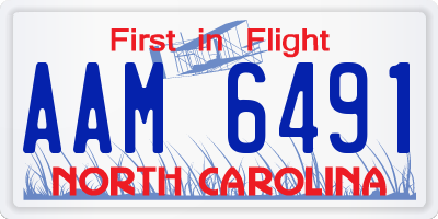 NC license plate AAM6491