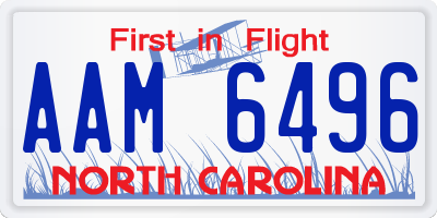 NC license plate AAM6496