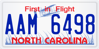 NC license plate AAM6498