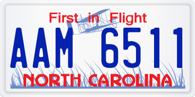 NC license plate AAM6511