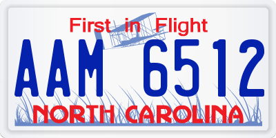 NC license plate AAM6512