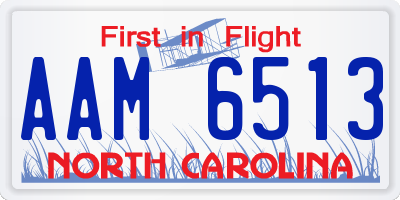 NC license plate AAM6513