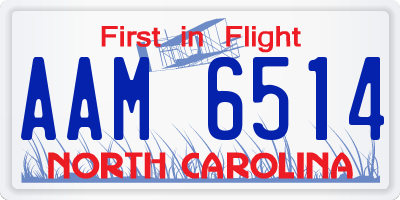 NC license plate AAM6514