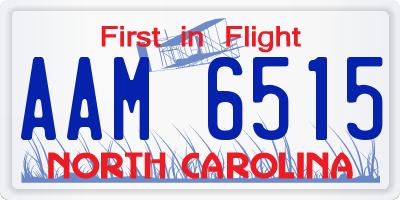NC license plate AAM6515