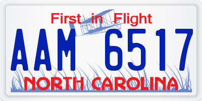 NC license plate AAM6517