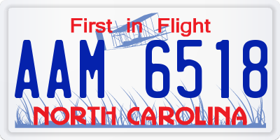 NC license plate AAM6518
