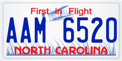 NC license plate AAM6520