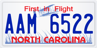 NC license plate AAM6522