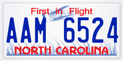NC license plate AAM6524