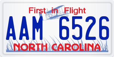 NC license plate AAM6526