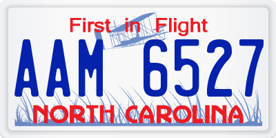NC license plate AAM6527