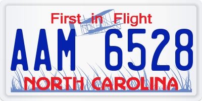 NC license plate AAM6528