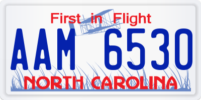 NC license plate AAM6530