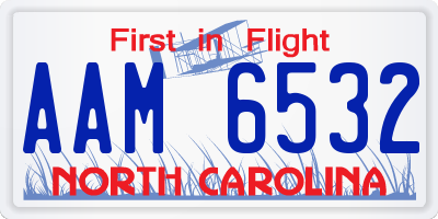 NC license plate AAM6532