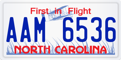 NC license plate AAM6536