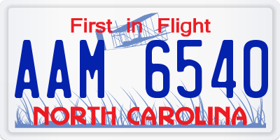 NC license plate AAM6540