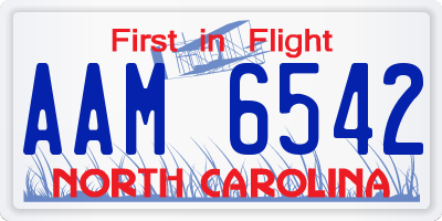 NC license plate AAM6542