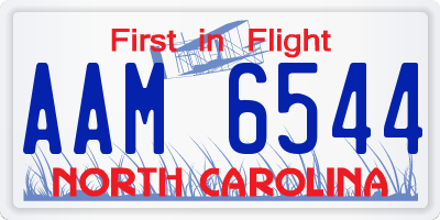 NC license plate AAM6544