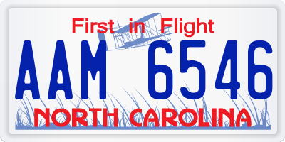 NC license plate AAM6546