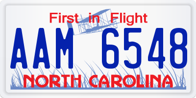 NC license plate AAM6548