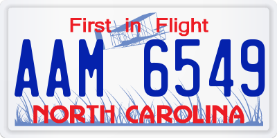 NC license plate AAM6549