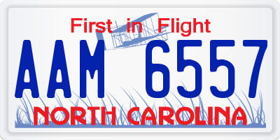 NC license plate AAM6557