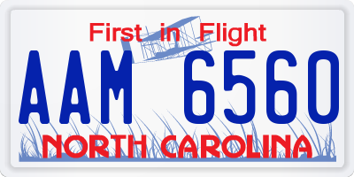 NC license plate AAM6560